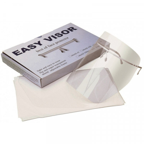 100021 PROTECTOR FACIAL MESTRA – Écran facial avec monture et 10 recharges
