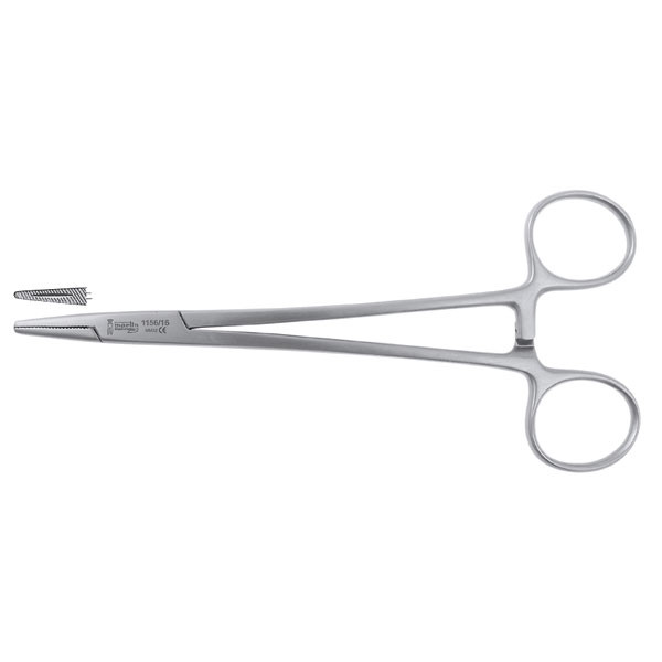 1156/18cm. P-AGUJAS MAYO-HEGAR – Porta-agulhas cirúrgico inox CARL MARTIN 18cm
