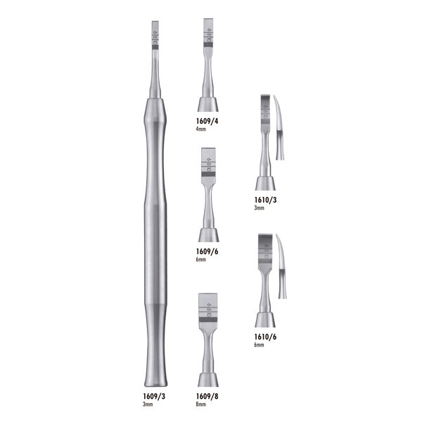 1610/6 OSTEOTOMO CINCEL HUESO CURVO – Strumento chirurgico 6mm CARL MARTIN