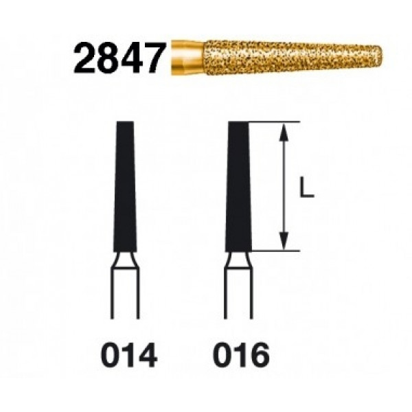FRESA KOMET FG 2847 S2000 – Fraise diamantée conique avec épaulement