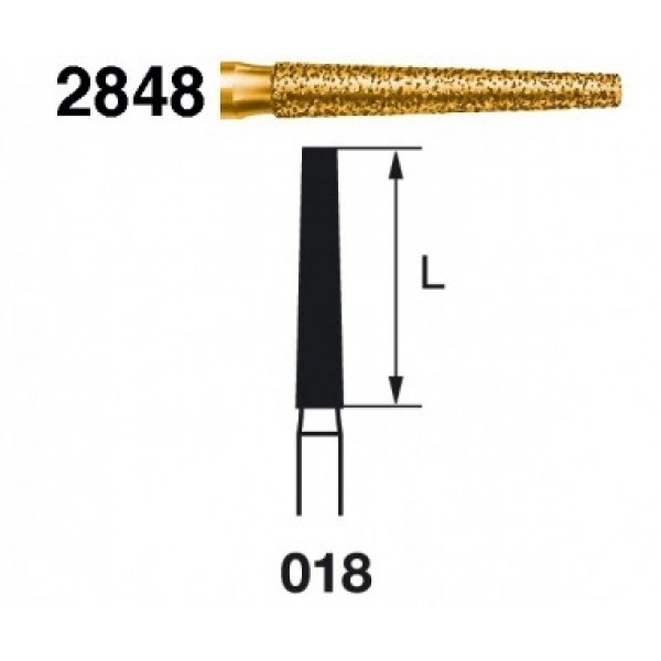 2848-018 FG KOMET – Fresa diamantata S2000, spalla lunga, 5 pz