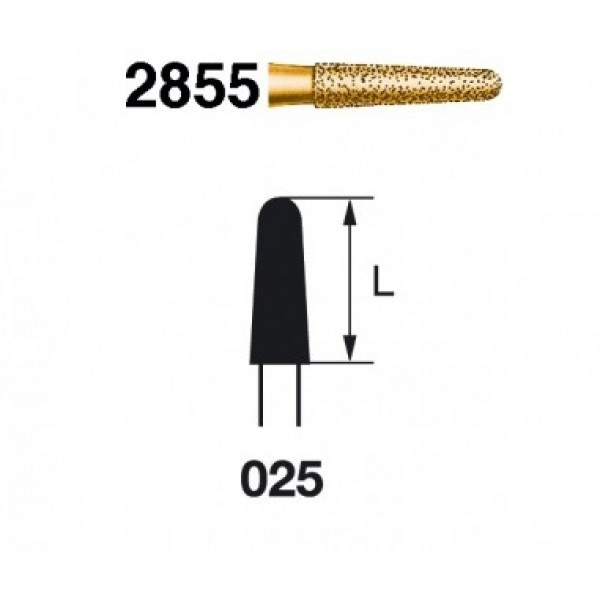 2855-025 FG KOMET – Fresa diamantata S2000, bisello tondo, 5 pz