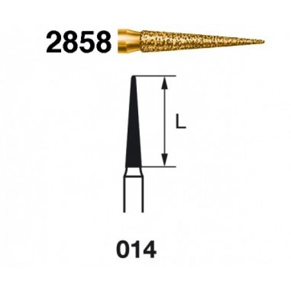 2858-014 FG KOMET – Fraise diamantée S2000 conique 5u