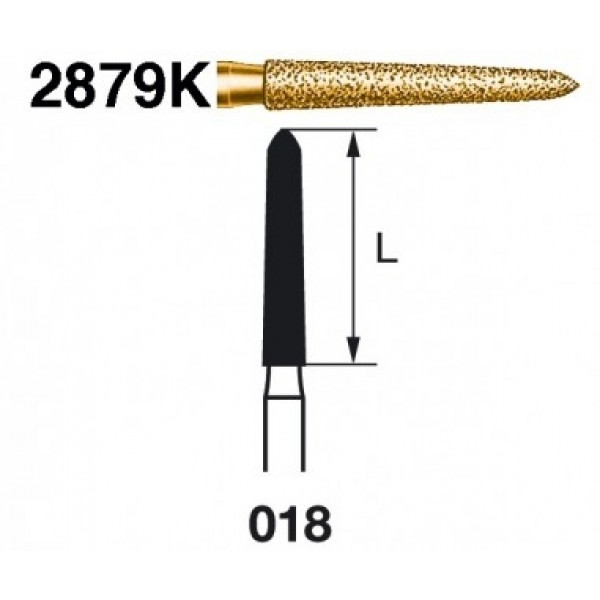 2879K-018 FG KOMET – Fraise diamantée S2000 torpille longue 5u