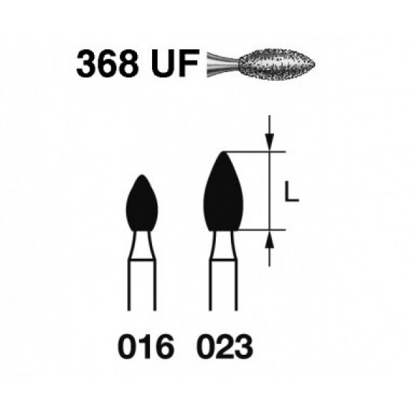 FRESA KOMET FG 368UF – Fraise diamantée ovale, grain ultra-fin