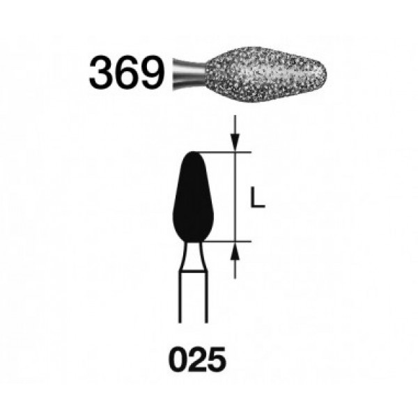 369-025 FG DIAMANTE – KOMET okkluzális gyémántfúró turbinához (5 db)