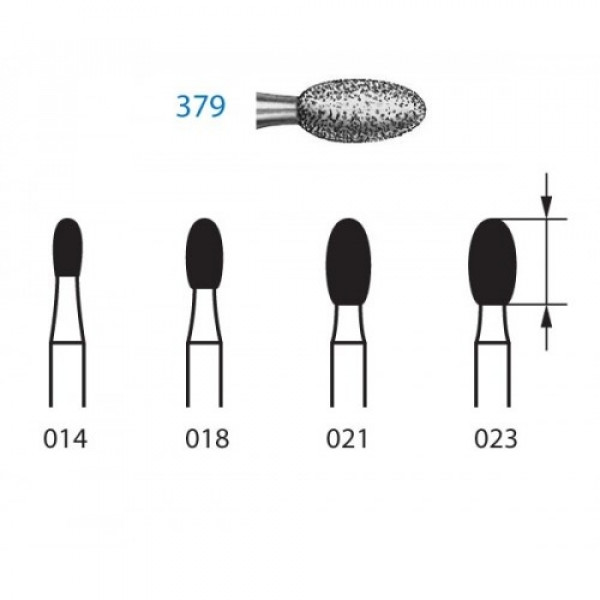FRESA TURBINA KOMET FG 379 – Fresa diamantata forma uovo grana media 5pz