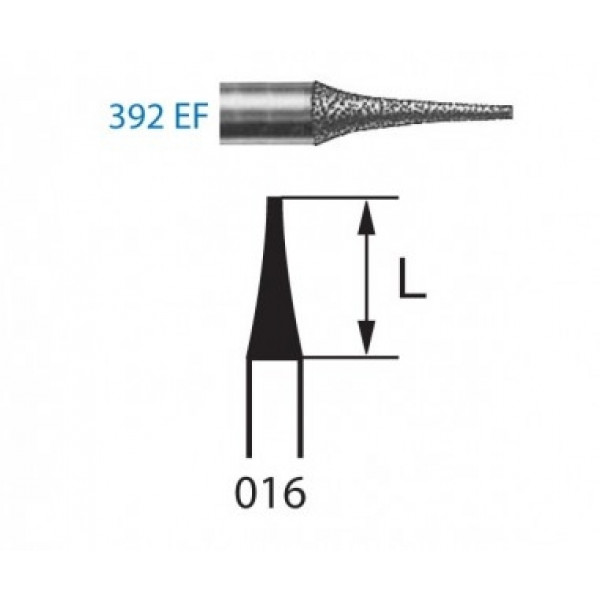 392EF-016 FG – Fraise diamantée grain extra-fin KOMET 5u