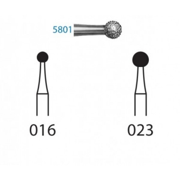 KOMET FG 5801 – Fresa diamantada redonda grão super grosso 5u