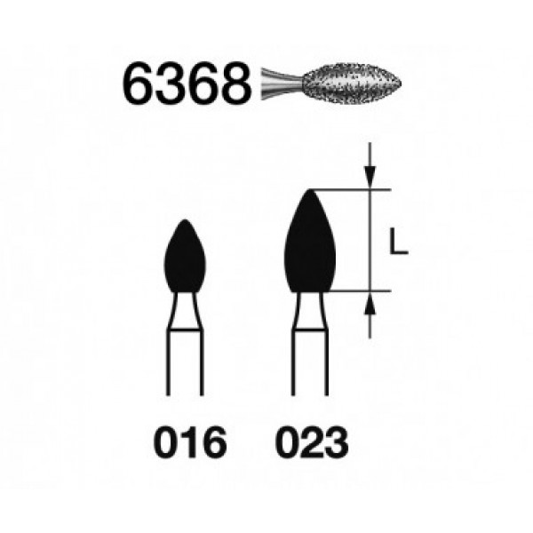 FRESA KOMET FG 6368 – Fresa diamante oval grão grosso KOMET 5u