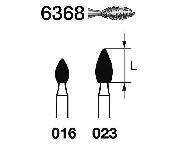6368.314.023 KOMET – Fresa diamante clínica grano grueso 5u