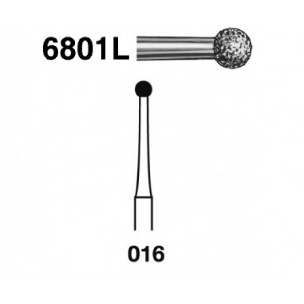 6801L-016 FG KOMET – Fraise diamantée ronde long col 5u