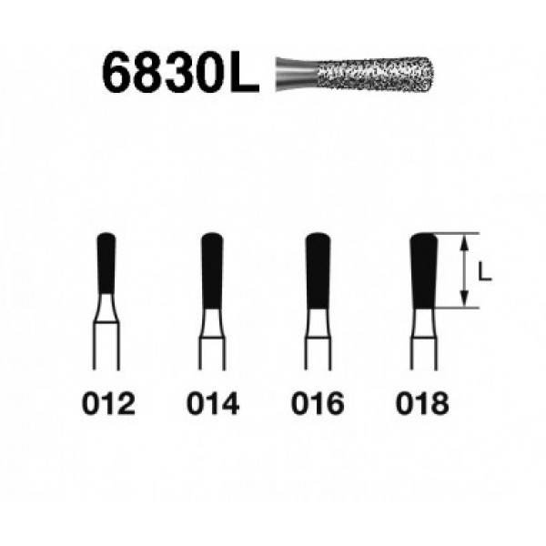 FRESA KOMET FG 6830 L – Broca diamantada pera longa, Komet, 5un