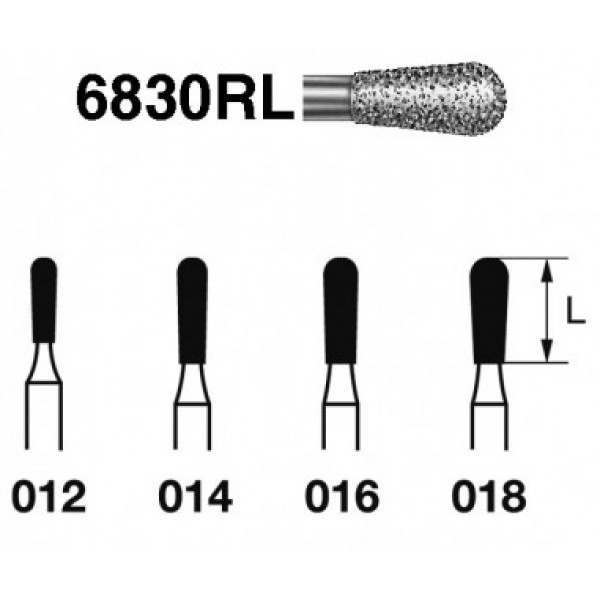 FRESA KOMET FG 6830 RL – Gyémánt fúró hosszú körte, Komet, 5db