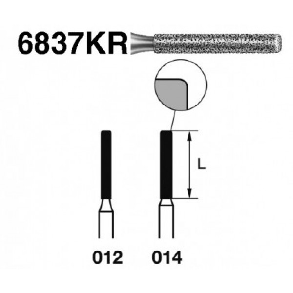 FRESA KOMET FG 6837 KR – Fresa diamante hombro modificado