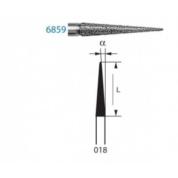 6859-018 FG KOMET – Fresa diamantata grana grossa cono 5pz