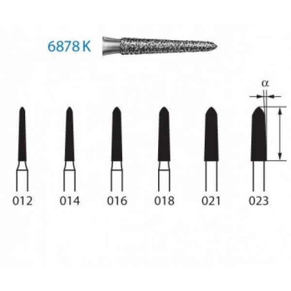 FRESA KOMET FG 6878K – Fraise diamantée conique torpedo