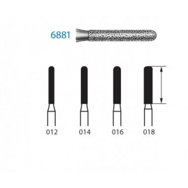 KOMET FG 6881 – Broca diamante cilíndrica ponta arredondada, grão grosso, 5u