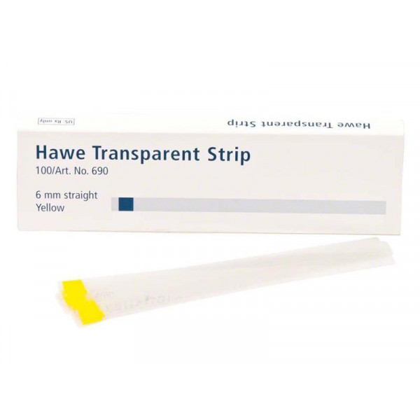 690 TIRA TRANSP.RECTA 6mm.100u HAWE-NEOS – Tiras de acabado y pulido interproximal