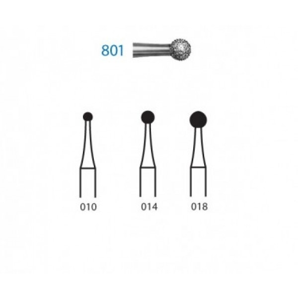 KOMET FGSS 801 – Fraise diamantée ronde grain moyen 5u