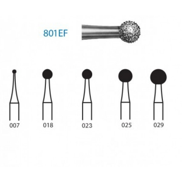KOMET FG 801EF – Broca diamante redonda, grão extrafino, 5u