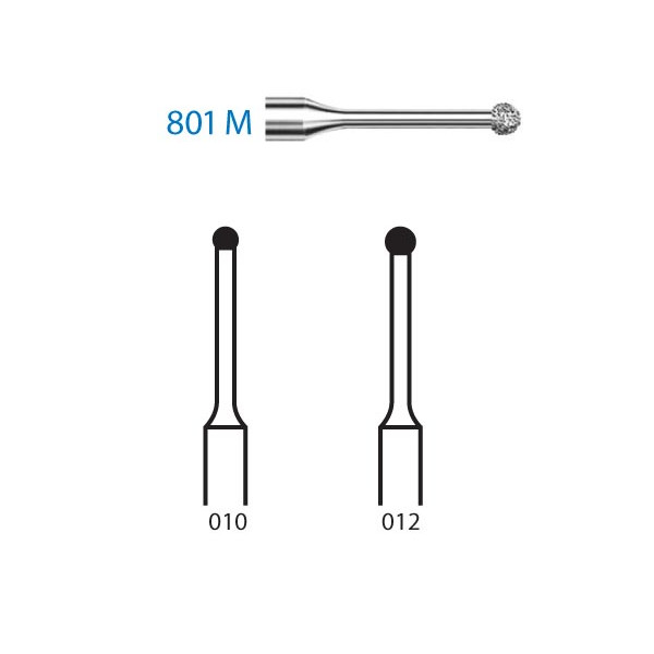 801M.314.010 KOMET – Fraise diamantée sphérique pour préparation cavitaire