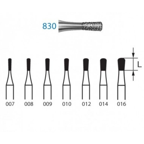 KOMET FG 830 – Fresa diamantata a pera grana media (5 pz)