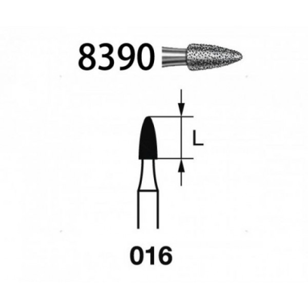 8390-016 FG Fraise Diamantée Grain Fin – KOMET (5 u.)