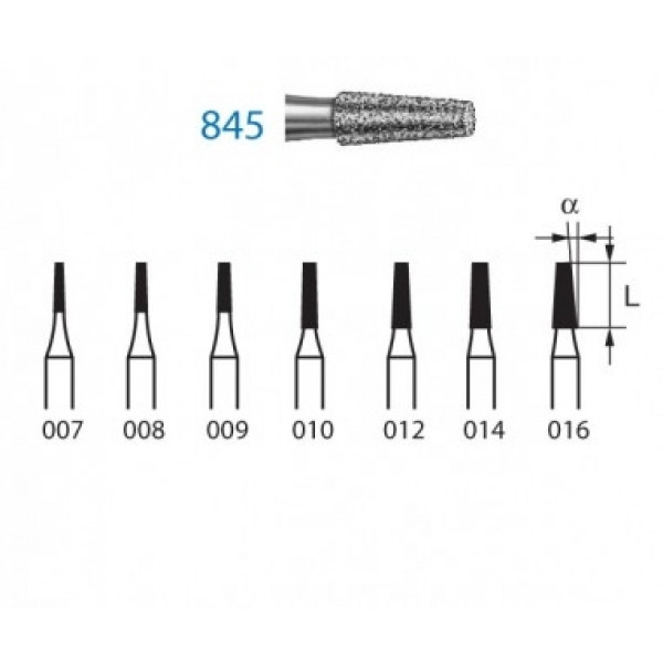 KOMET FG 845 – Fresa de diamante cónica grano medio (5 uds)