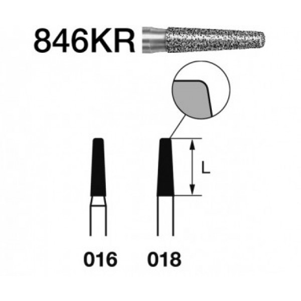 KOMET FG 846KR – Broca diamante ombro afiado curto, grão médio, 5 uds.
