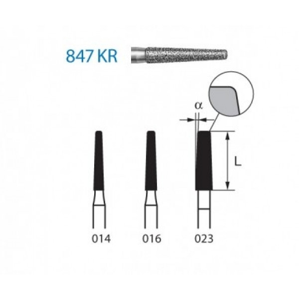 KOMET FG 847KR – Gyémánt fúró kúpos váll, lekerekített él, közepes szemcse, 5 db.