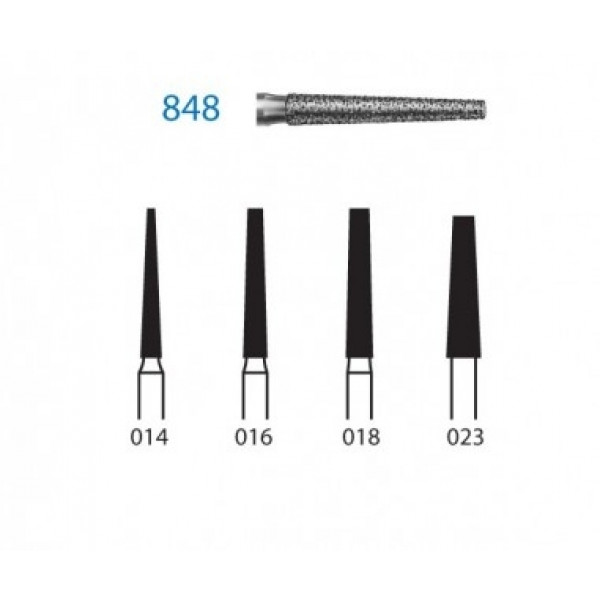 KOMET FG 848 – Fresa diamante cónica larga con hombro grano medio 5u