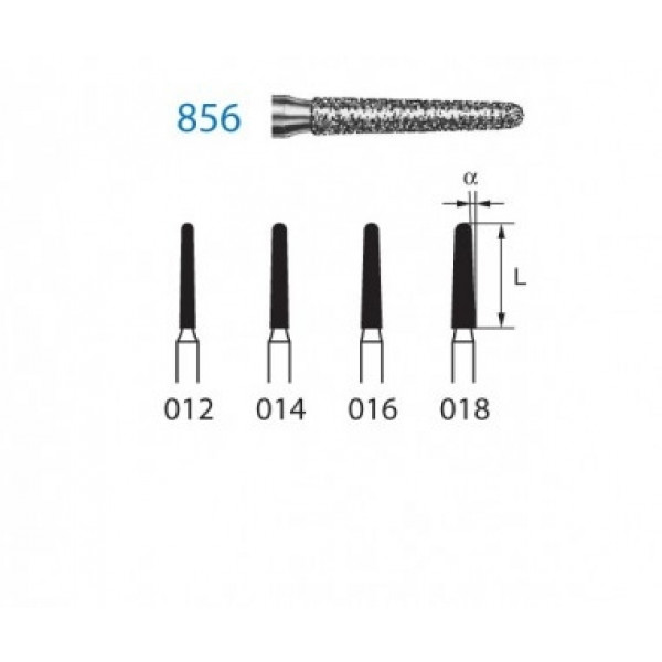 KOMET FG 856 – Fraise diamantée conique grain moyen (5u)