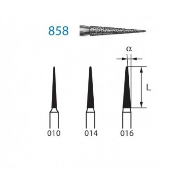 KOMET FG 858 – Fresa diamante cono puntiagudo (5u)