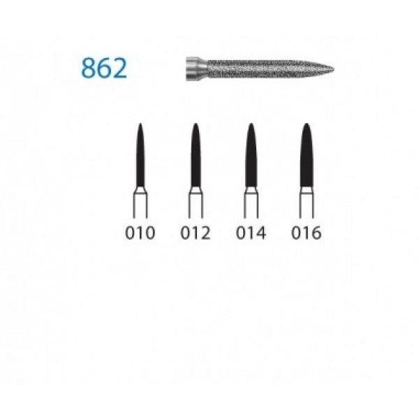 KOMET FG 862 – Fresa diamantata a fiamma grana media (5 pz)