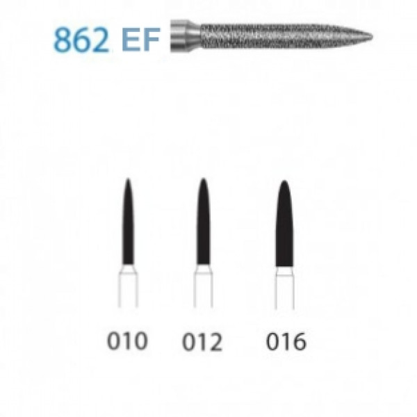 KOMET FG 862 EF – Fraise diamantée flamme grain extra-fin (5u)