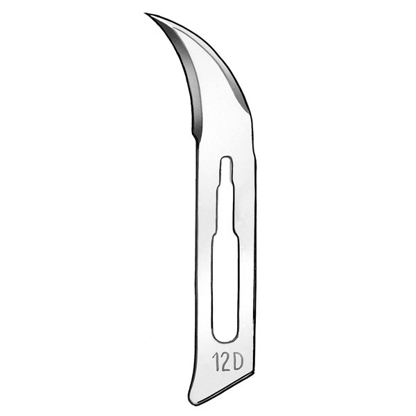 871B/12D H.BISTURI ESTER. – Lame bisturi in acciaio al carbonio, 100u