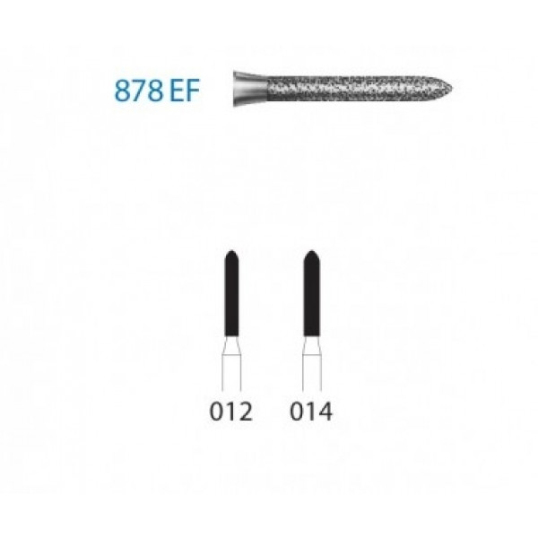 KOMET FG 878 EF – Broca de diamante torpedo paralelo, grão extrafino, 5u