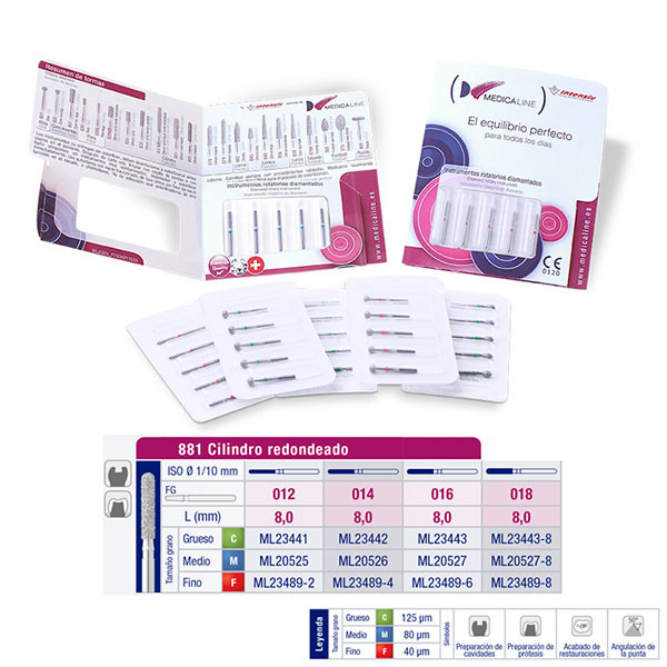 FRESA FG DIAMANTE FIG 141 - 881 CILINDRO REDONDEADO – MEDICALINE