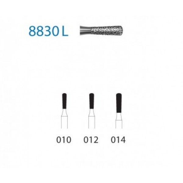 KOMET FG 8830L – Fresa diamante pera larga, grano fino, FG, 5u