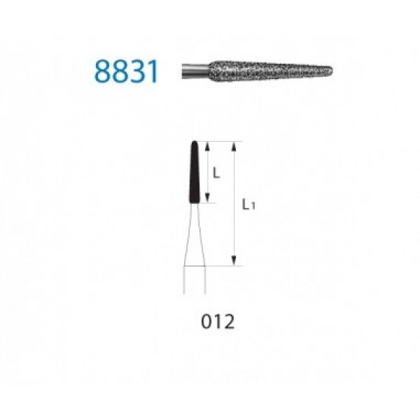 8831-012 CA DIAMANTE GRANO FINO 5u – Fresa de diamante para contra-ángulo KOMET