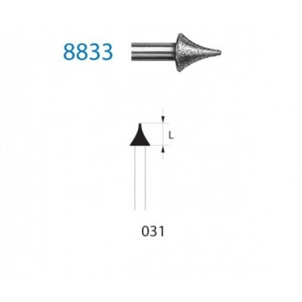 8833-031 FG BROCA DIAMANTADA KOMET – Grão fino 5u