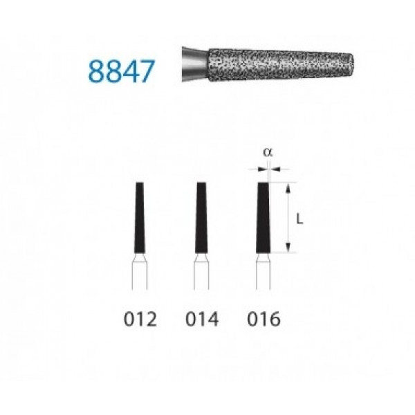 KOMET FG 8847 – Broca diamante cónica com ombro, grão fino, FG, 5u