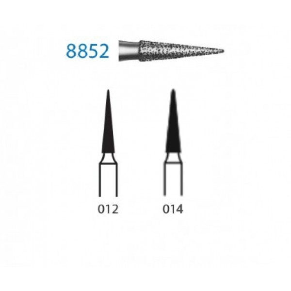 KOMET FG 8852 – Fresa diamante cono puntiagudo, grano fino, FG, 5u