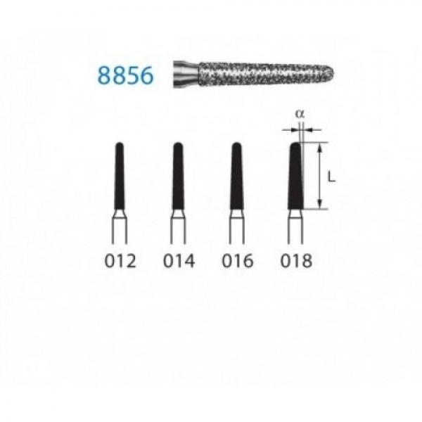 KOMET FG 8856 – Fresa diamante cónica con bisel, grano fino, 5 uds.
