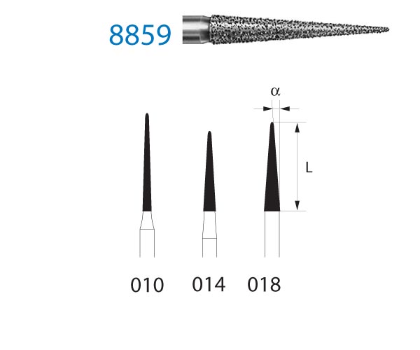 8859.314.010 KOMET – Broca diamante grão fino forma lança, 5u