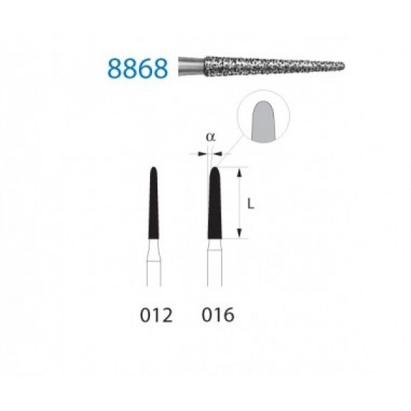 KOMET FG 8868 – Fresa diamante cónica con bisel, grano fino, 5 uds.