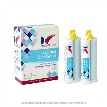 A-SILICONE MEDICALINE LIGHT FAST SET – Silicona de adición 2x50ml