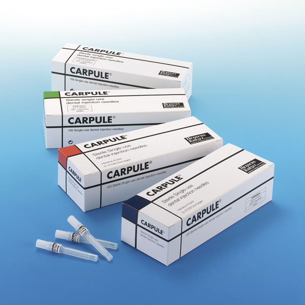 AGUJA CARPULE – Ago anestesia 0,4x25mm 27G corta Heraeus 100pz
