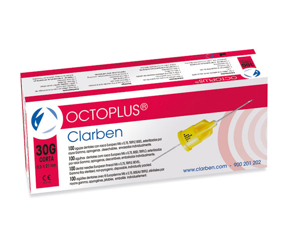 Octoplus – Aiguille dentaire cône plastique 30G 0,3x25mm (CLARBEN, 100u)